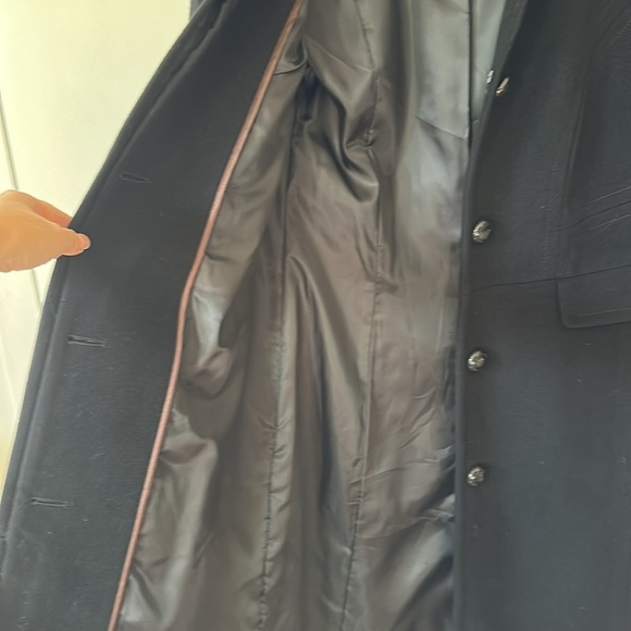 COLE HAAN | Black Trench Coat with Notched Lapel - Picture 10 of 16
